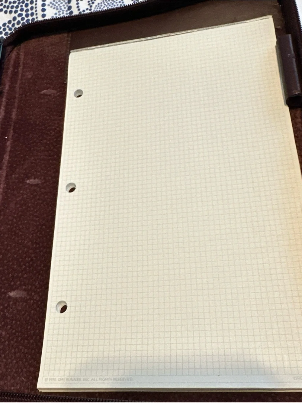 Day Runner Classic Genuine Leather 3-Ring Planner Organizer Burgundy Full Zipper